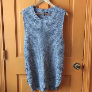 Gray tank sweater dress with zippers on both sides